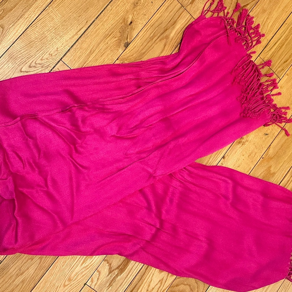 Apt. 9 Scarf Wrap Pink Tassel Fringe Rectangle Fashion Viscose